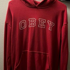 OBEY WORLDWIDE skate red hoodie